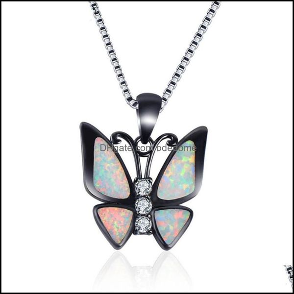 

pendant necklaces pendants jewelry 10 pcs black gun plated butterfly shape link chain necklace for gift many color dh2os, Silver