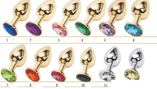 Articoli per la bellezza della salute Mini giocattoli anali in metallo dorato Butt Plug Bottino Perline Gioielli in cristallo in acciaio inossidabile Piccolo silicone