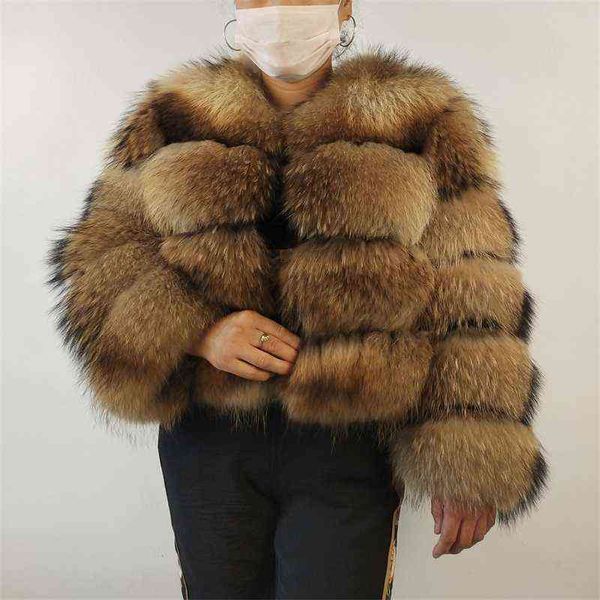 Beiziru gerçek rakun gümüş lüks kürk ceket en iyi kadınlar doğal kış kürk ceket sıcak kalın uzun seve büyük boyut H220718