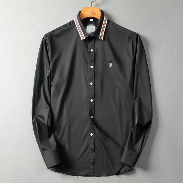 

2022 luxury designer men's shirts fashion casual business social and cocktail shirt brand spring autumn slimming the most fashionable c, White;black