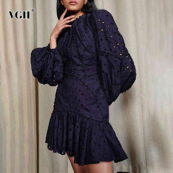 

vintage embroidery printed dress for women o neck lantern sleeve high waist elegant dresses female fashion clothing 210507, Black;gray