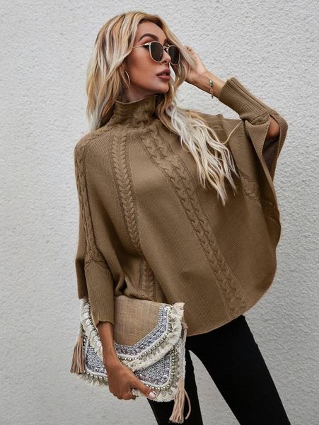 

solid cable knit stand collar sweater j99u#, White;black