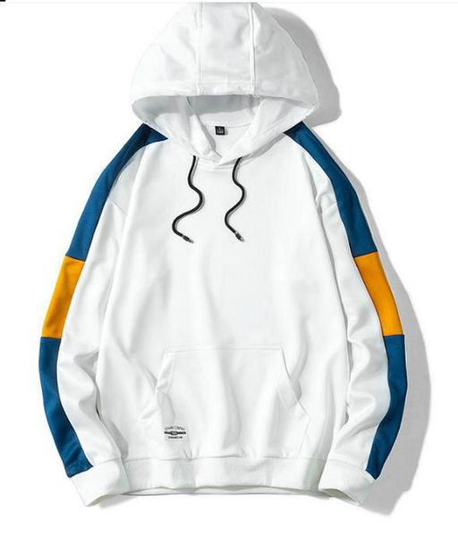 

men hoodies sweatshirts 2022 spring autumn casual hoodie men's patchwork hoodies hip hop streetwear hooded pullover mens clothes, Black