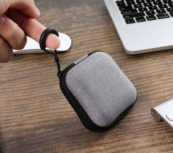 

wired headphone storage bags data cable organizer case bluetooth headset box u disk headphones charging cables mini portable bag travel mult, Black;red