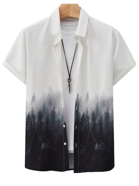 

men tree print shirt without tee 44oh#, White;black