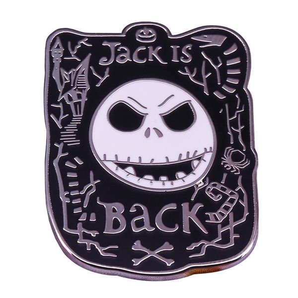 

skull jack is back brooch animated movie christmas eve thriller badge, Blue