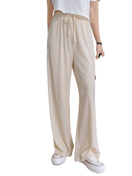 

dazy drawstring waist solid pants u1fd#, Black;white