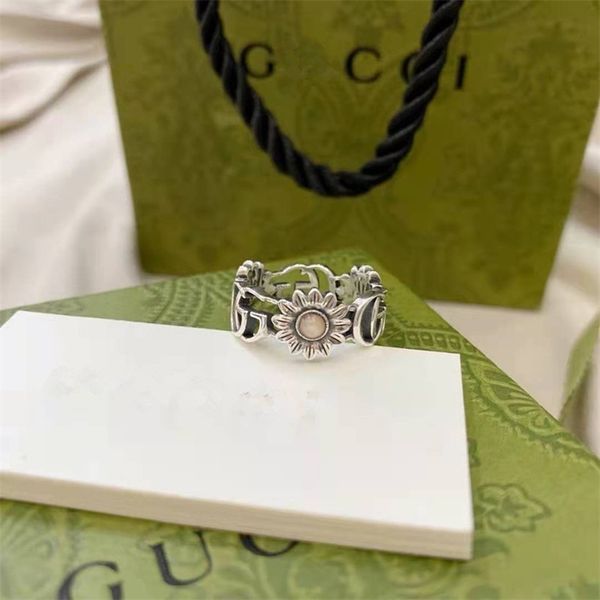 

16% off jewelry the new 925 silver double flower daisy pink fritillaria old petal ring for men and women