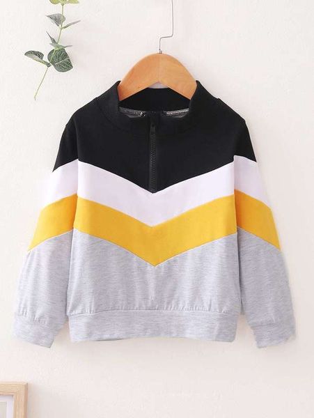 

toddler boys chevron print colorblock quarter zip sweatshirt she, Black