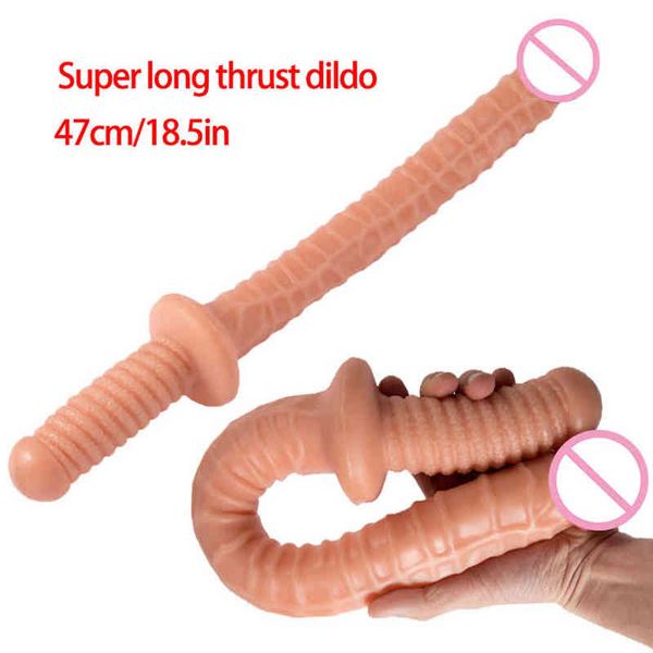 Nxy-Dildos, 47 cm, 18 5 Zoll, weiches, superlanges Schwert, realistischer Handdildo, flexibler Penis, Schwanz, weibliche Masturbation, Thruster, Sexspielzeug für Erwachsene, 220420