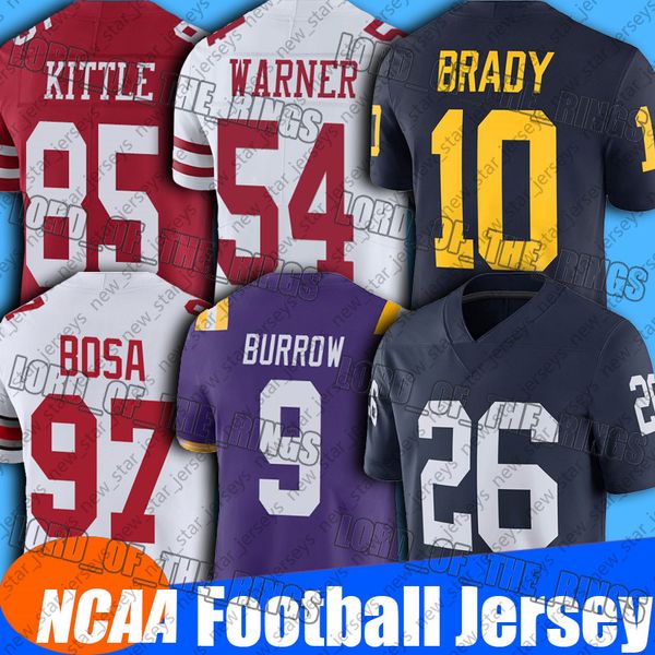 

ncaa college football jersey 521 george kittle nick bosa deebo samuel jerseys fred warner trey lance charvarius ward university stitched sho, Black;red