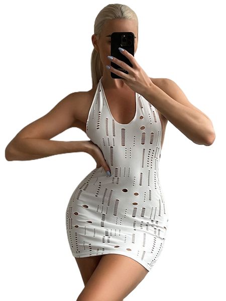 

hollow out tie back cover up p3ot#, White;black