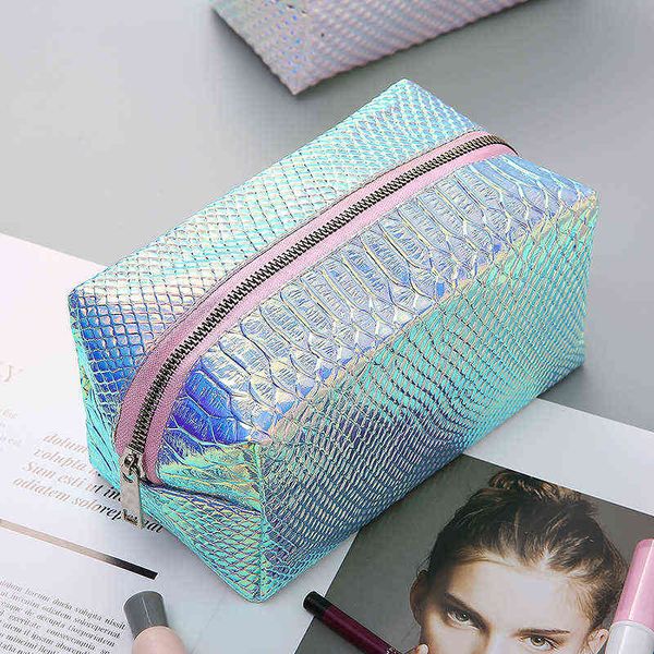 

colorful laser waterproof cosmetic bag women's handbag travel bag wash bag 220625