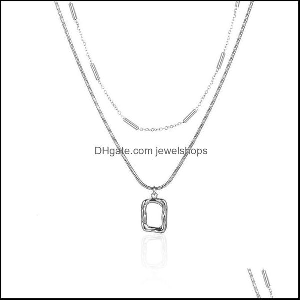 

chains stainless steel snake chain rec stick women minimalist trend fashion pendant necklace jewelry gift for jewelshops dhx20, Silver