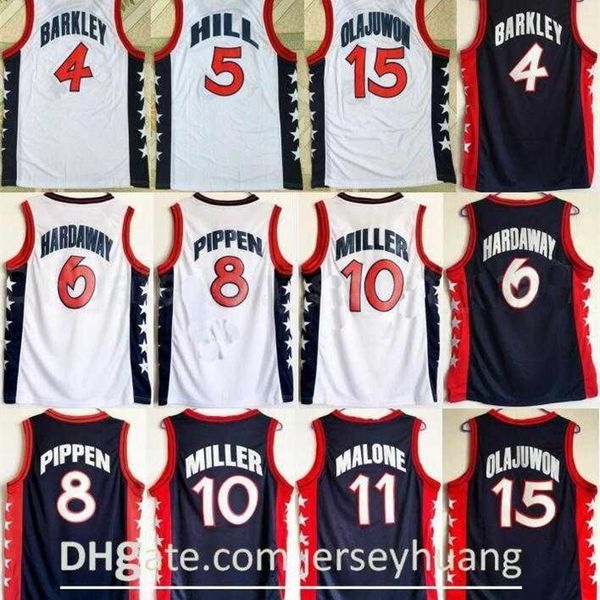 Sjzl98 1996 US Dream Team Basketball Hakeem Olajuwon Trikot Penny Hardaway Charles Barkley Reggie Miller Scottie Pippen Grant Hill Karl Malone