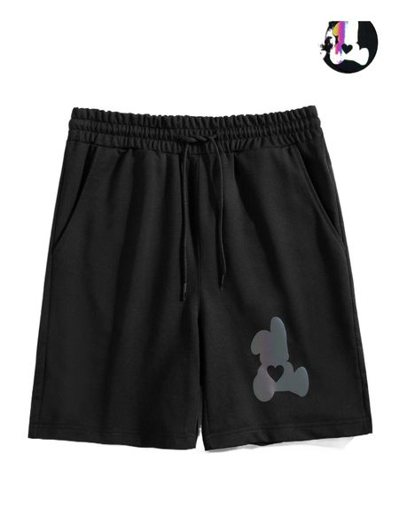 

men reflective cartoon graphic drawstring waist shorts d1mn#, White;black
