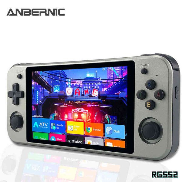 

rg552 anbernic retro video game console dual systems android linux pocket game player built in 64g 4000+ games h220412