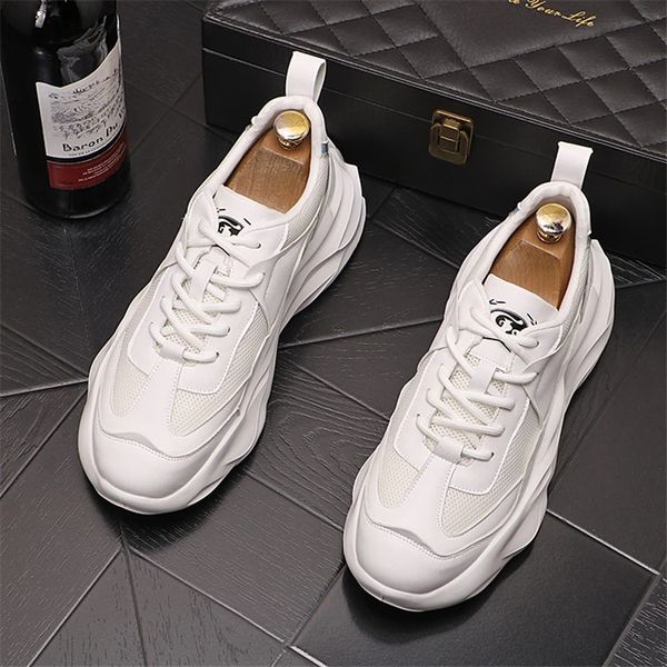 

spring summer breathable mesh casual shoes comfortable work walking loafers fashion men round toe thick bottom sneakers, Black
