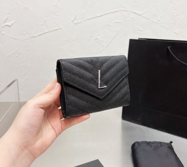 

2022 new luxury designer wallets men's fashion small coin purses women's key wallets black, Red;black
