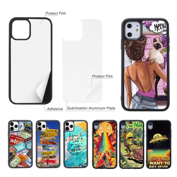 Capas de telefone celular DIY em branco 2D Sublimação Capas de telefone para iPhone 15 14 13 12 11 Pro Max Mini XR XS X 8 7 Plus S22 S21 S20 Note20 Ultra A32 A52 A72 Redmi Huawei INFINIX w