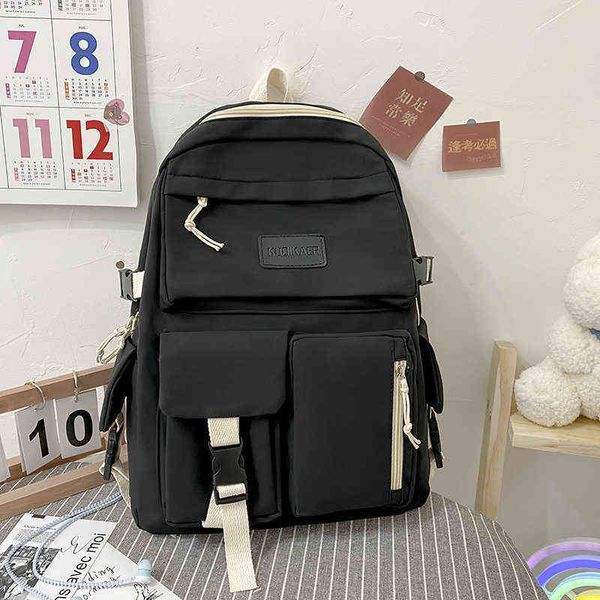 Backpack Bag HBP Mackpack Style Grande Capacidade Canva Black Light Simple Travel Bag Student School Zipper 220723