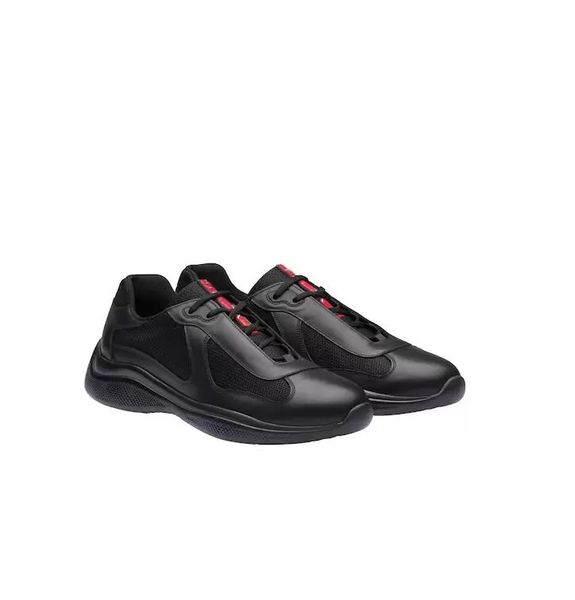

2023 sports design americas cup sneakers shoes patent leather nylon luxury mens skateboard runner casual outdoor walking, Black