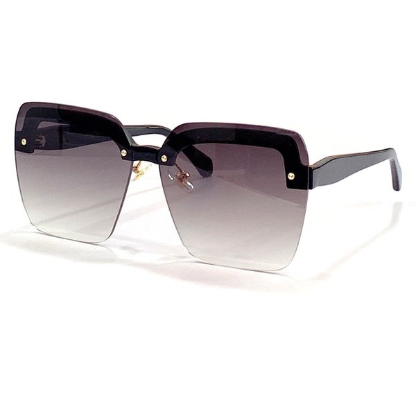 

2022 new oversized square rimless sunglasses women fashion gradient glasses design famous brand uv400 eyewear, White;black