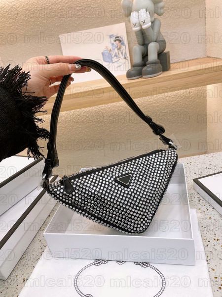 

triangle logo all-over artificial crystals glitter triangle bag crystal-studded designer luxurys small with full crystal handbag