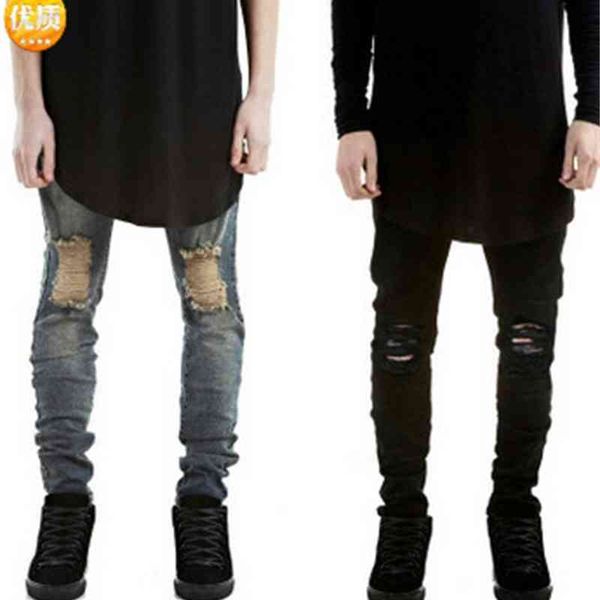 

men's jeans 2017 men's straight jeans with 18 holes j6n6, Blue