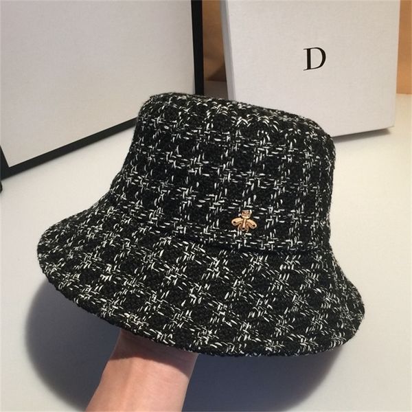 

women bucket hats bee white black plaid cotton sun for ladies designer fishman blacksummer winter 220507, Blue;gray