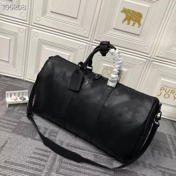 

designer luggage bag 50cm luxury large capacity travel sales men's and women's leather shoulder fashion bag with lock rivet
