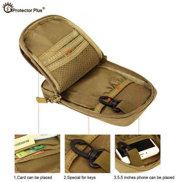

military tactical nylon waterproof molle pouch mobile phone package camouflage climbing army attached packs travel hiking bags t220801