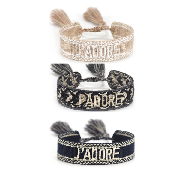 

knitted word adjustable bracelets for women girls woven friendship wrap bracelets, Golden;silver