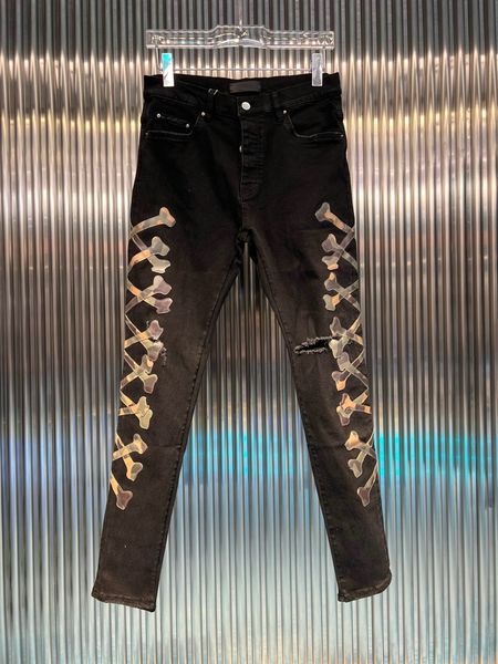 

20ss009 mens designer jeans distressed ripped biker slim fit motorcycle denim for men s fashion jean mans pants pour hommes, Blue