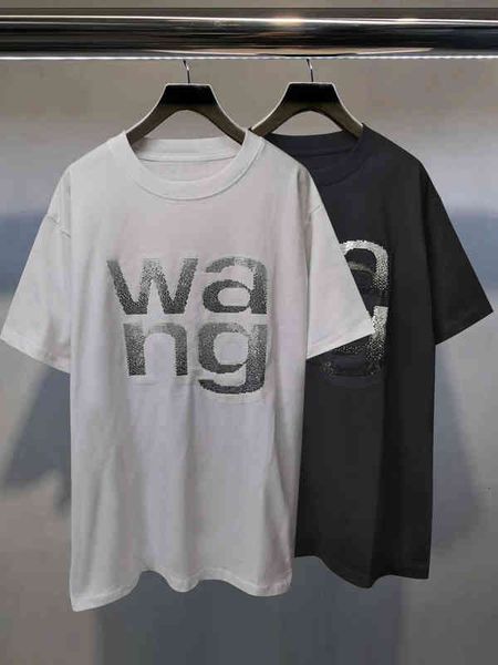 

women's t-shirt dangjia spring and summer drill letter printing short sleeve casual round neck loose t-shirt female, White