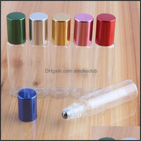 Pacacote garrafas de escritório Escola Negócios Industrial 5ml 10ml Óleo de vidro transparente por rolo de bola de aço inoxidável no tamanho do deslocamento portátil