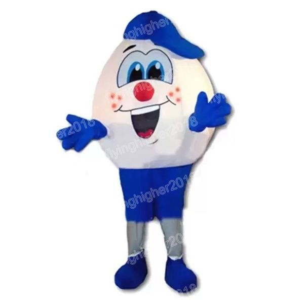 Costume della mascotte dell'uovo di Halloween Personaggio dei cartoni animati Anime Tema Carnevale Abito unisex per adulti Vestito da festa di compleanno di Natale