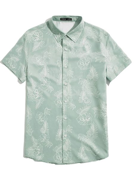 

men tropical print shirt p6in#, White;black