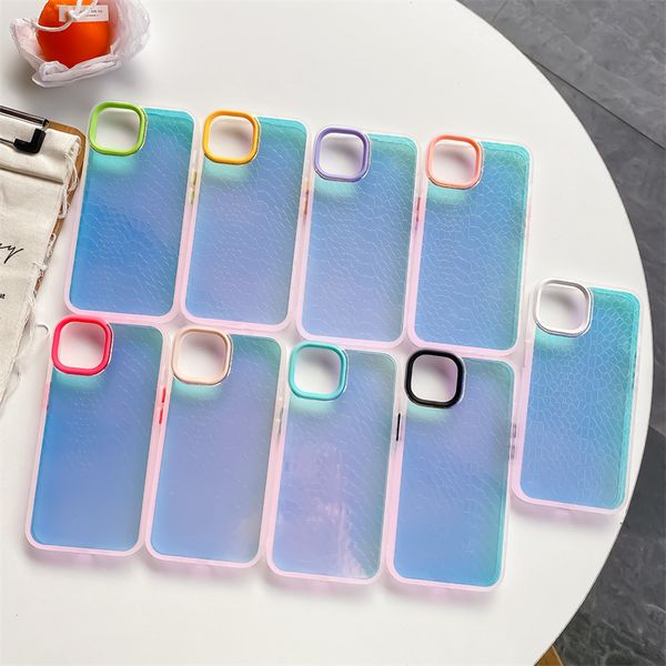 Luxus Laser Gradient Cases für iPhone 13 12 Mini 11 Pro Max X Xr Xs Max 7 8 Plus SE 2 Aurora Rainbow Stoßfeste weiche TPU-Abdeckung