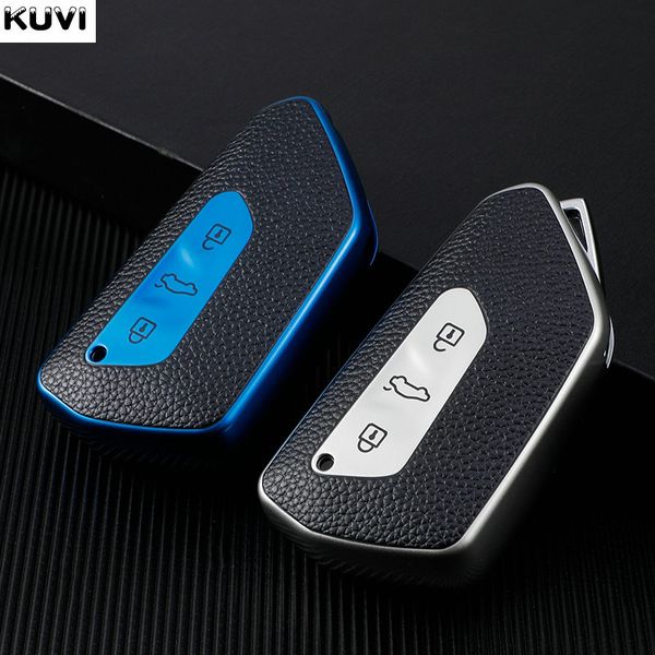 

leather tpu car remote key case cover shell fob for vw volkswagen golf 8 2020 skoda octavia a8 2021 seat leon mk4 accessories