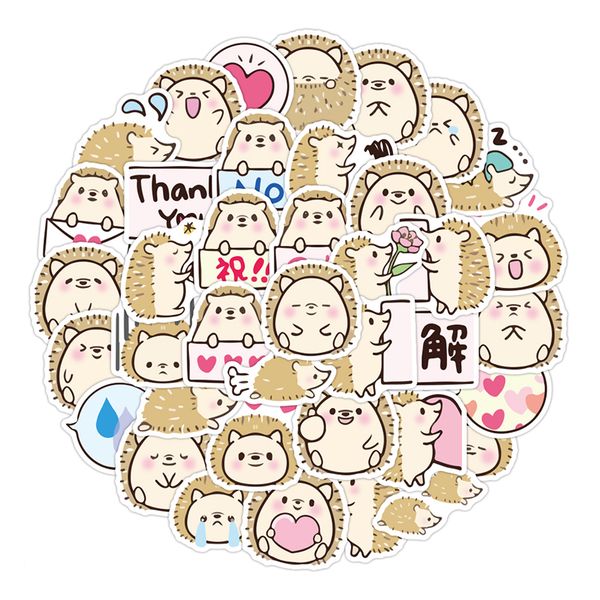 

40pcs/set little hedgehog stickers cartoon pvc waterproof sticker for lapcomputer skateboard luggage freddy