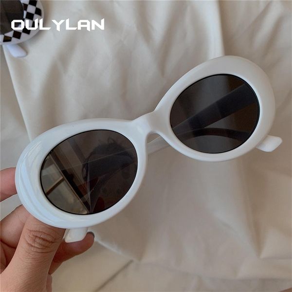

clout goggles kurt cobain sunglasses men vintage oval sun glasses retro female male white black eyewear uv400232g