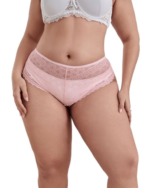 

plus contrast lace scallop trim panty without liner c16c#, Black;white