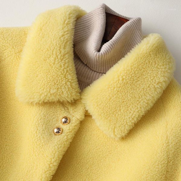 Frauen Pelz Faux Herbst Winter Frauen Kleidung 2022 Koreanische Echt Mantel Weibliche Wolle Jacke Wildleder Futter Schafe Lammfell Tops ZT4880