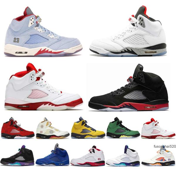 

5s basketball shoes men jumpman 5 oreo raging red stealth 2.0 alternate grape what the anthracite metallic white cement metallic-silver