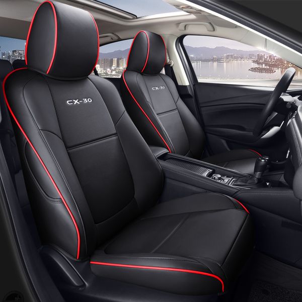 Carro especial Luxo mais novo Capas de assento de design para Mazda CX-30 20 Caprote de assento de couro artificial personalizado Chopção 1 conjunto de café preto