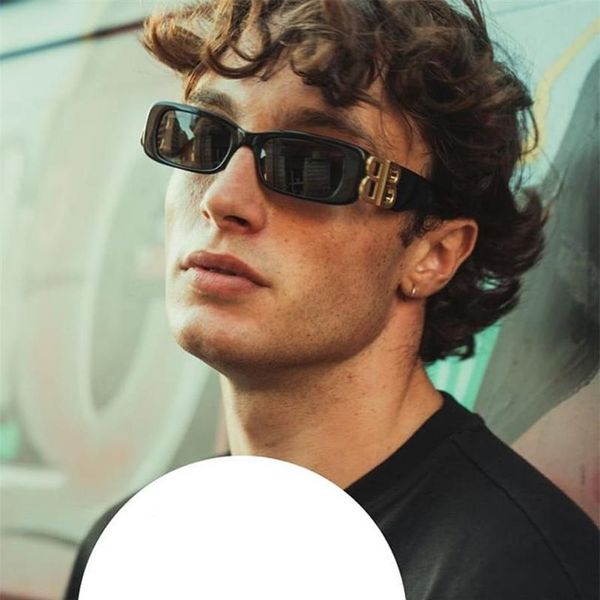 

sun 2021 brand travel bb glasses classic retro fashion men's uv400 ins women's sports sunglasses square rectangle kvmsa2589, White;black