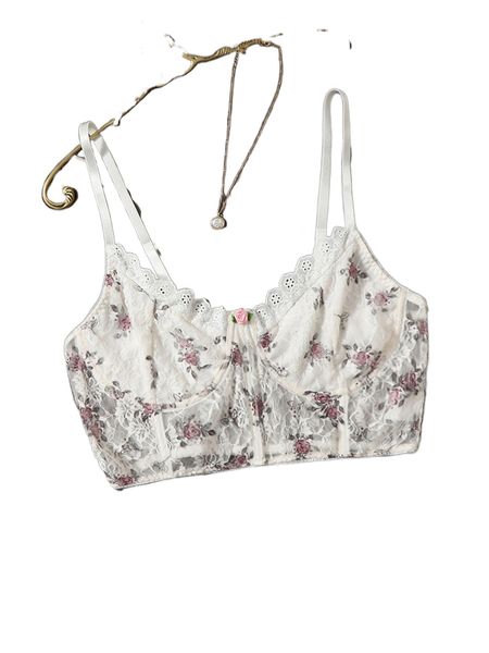 

plus floral lace underwire bra 26ru#, Black;white