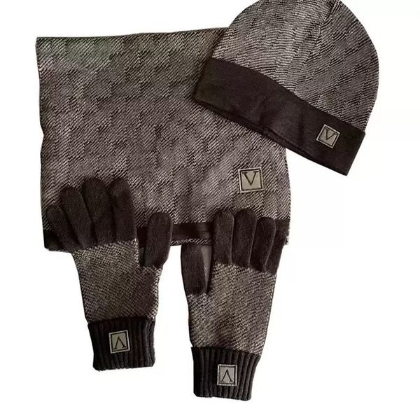 3 pezzi/set inverno lavorato a maglia moda caldo vestito antivento cappello ispessito morbida sciarpa elastica guanti touch screen accessori di abbigliamento