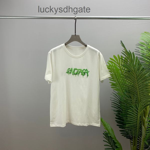

2022 brand classic paris bb t shirt spring and summer short sleeve jelly fluorescent letters three-dimensional printing thin casual half bot, White